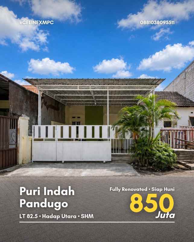 rumah puri indah pandugo siap huni carport