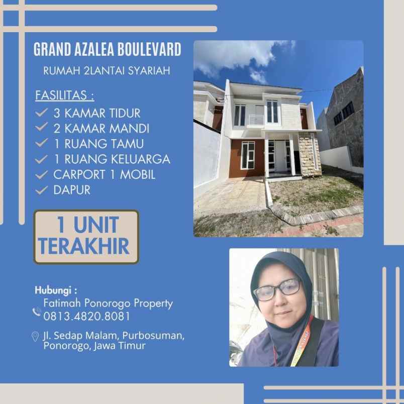 rumah ready stock 2 lantai syariah di ponorogo kota