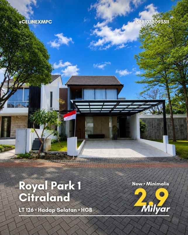 rumah royal park 1 citraland new minimalis carport 2