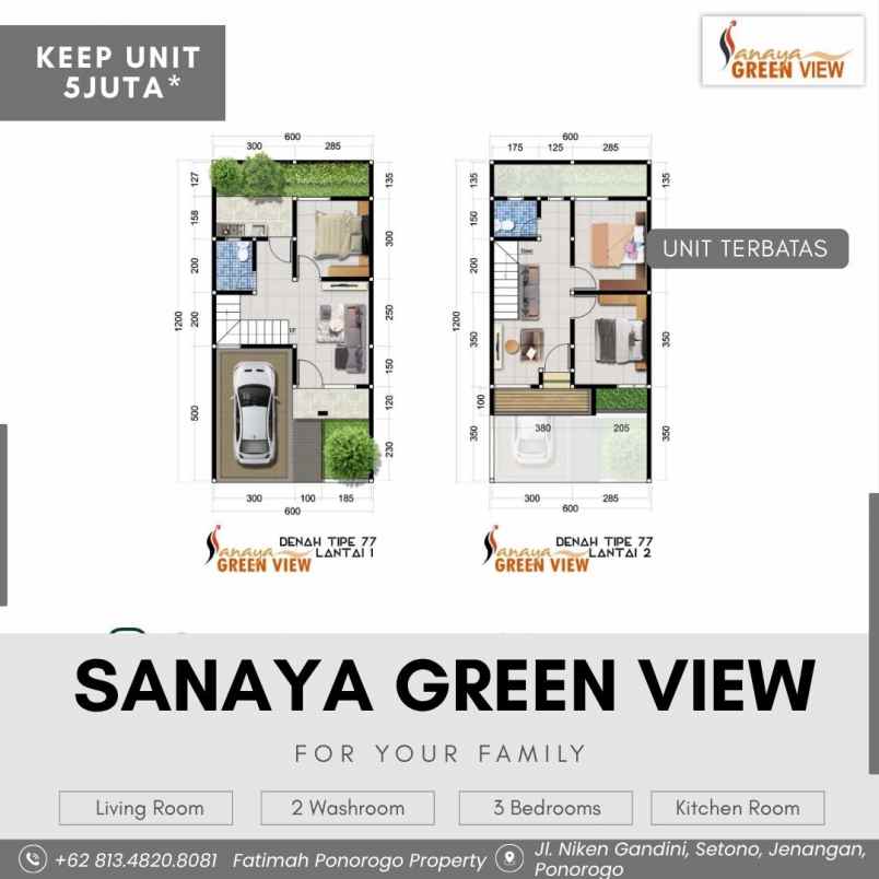 rumah syariah 2 lantai estetik di ponorogo