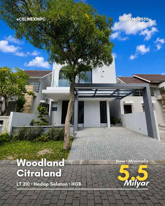 rumah woodland citraland new minimalis carport