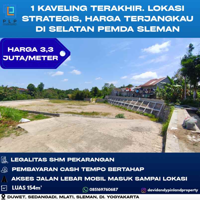 tanah kavling harga terjangkau di selatan pemda sleman