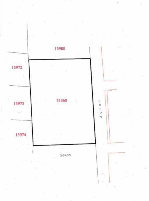 tanah view sawah di kasongan cocok untuk villa