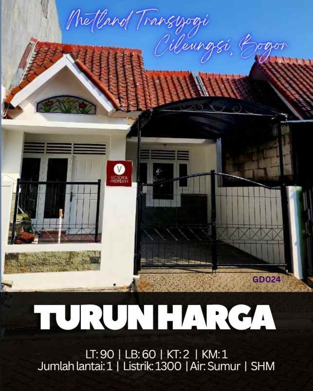 dijual cepat rumah siap huni metland transyogi cibubur