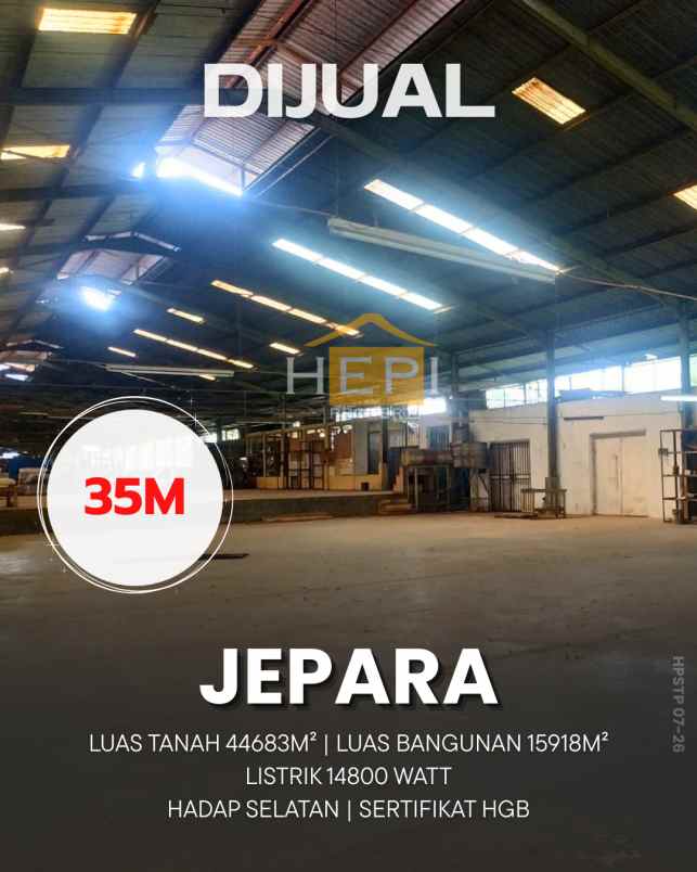 dijual gudang di jalan raya tahunan jepara