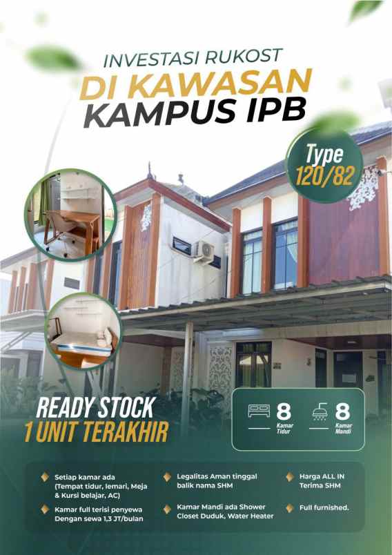 dijual kost margajaya kota bogor barat