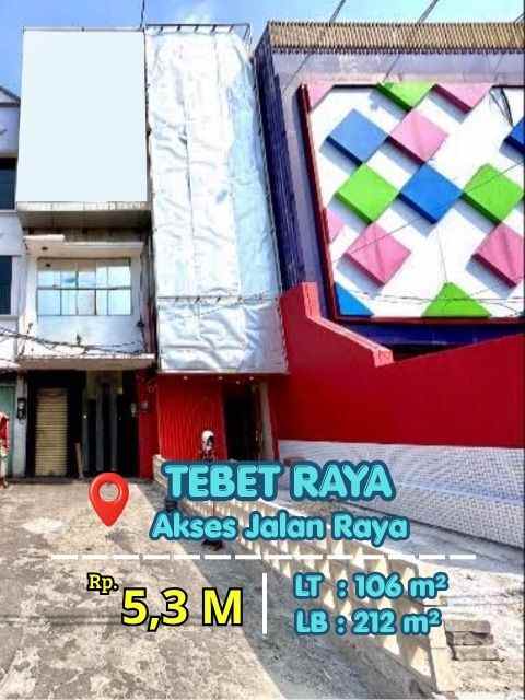 dijual ruko gudang kantor tebet raya