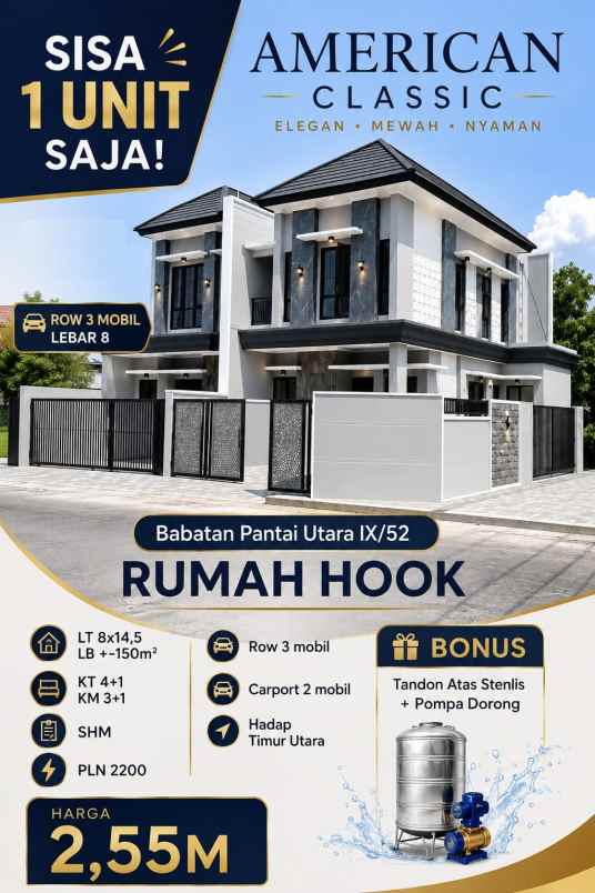 dijual rumah babatan pantai