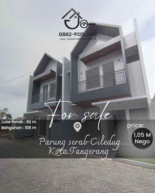 dijual rumah baru bebas banjir di parung serab ciledug