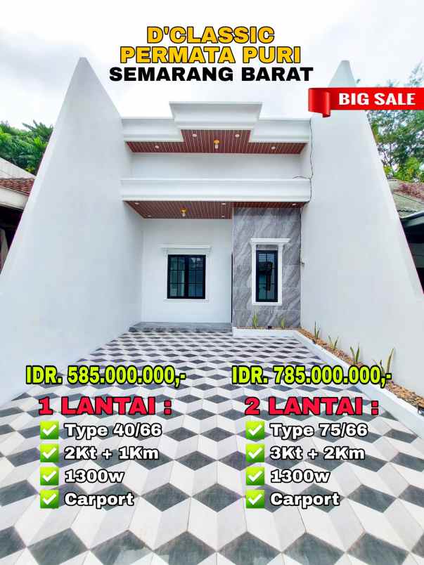 dijual rumah d classic permata puri ngaliyan semarang