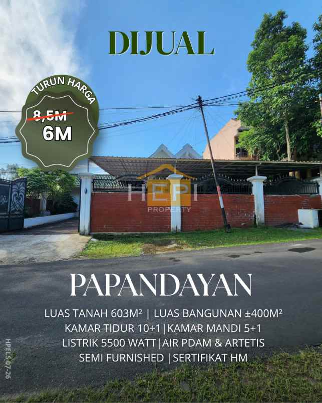 dijual rumah di papandayan semarang
