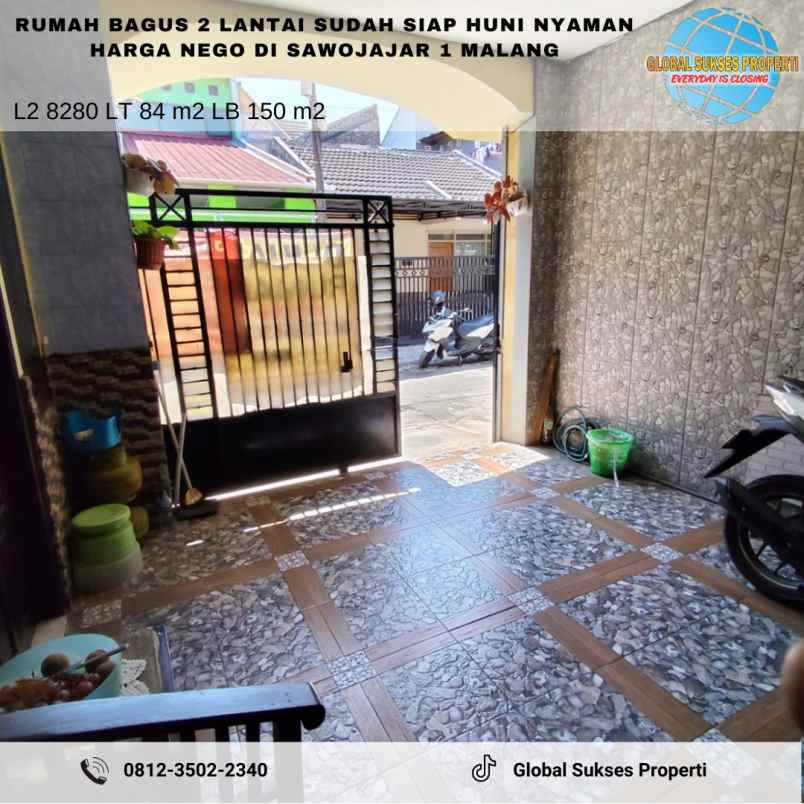 dijual rumah di sawojajar 1 dekat velodrom