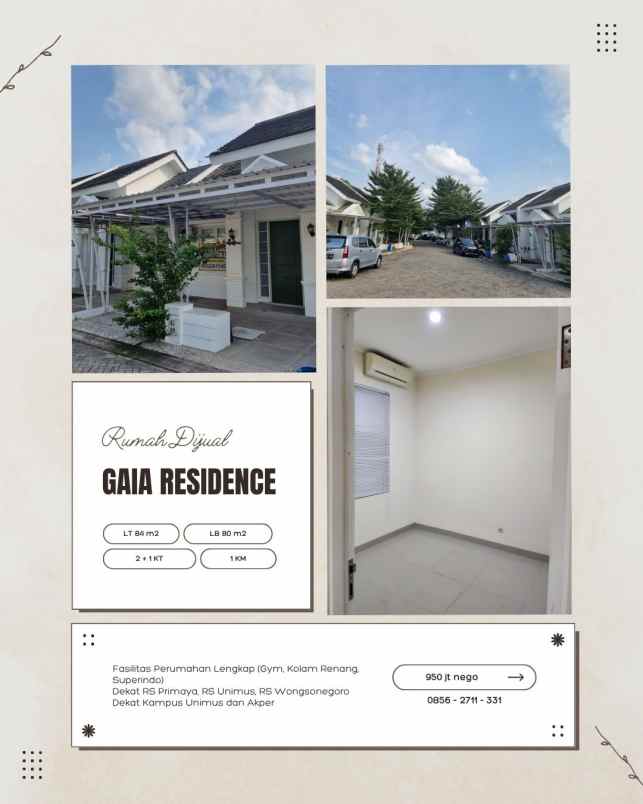 dijual rumah gaia residence