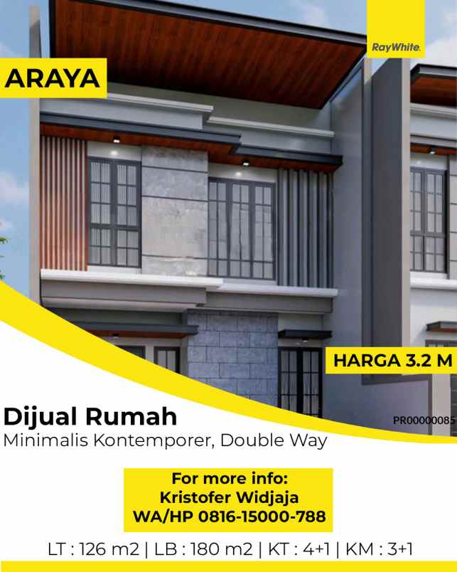 dijual rumah galaxy bumi permai araya 2