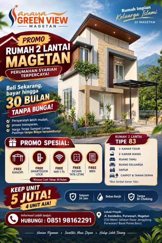 dijual rumah jl kendedes purwosari