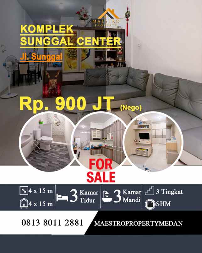 dijual rumah komplek sunggal center