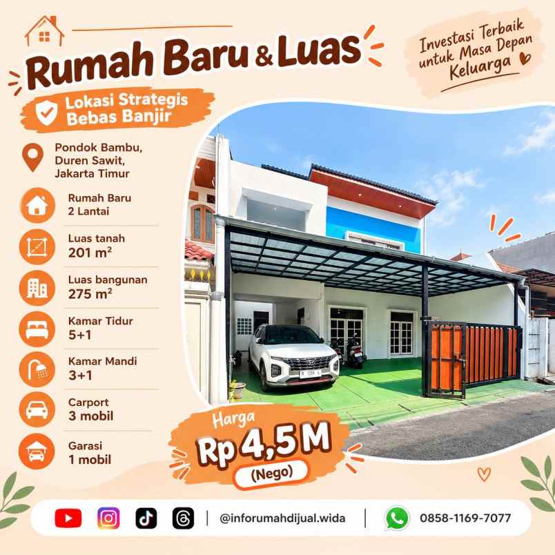 dijual rumah pondok bambu