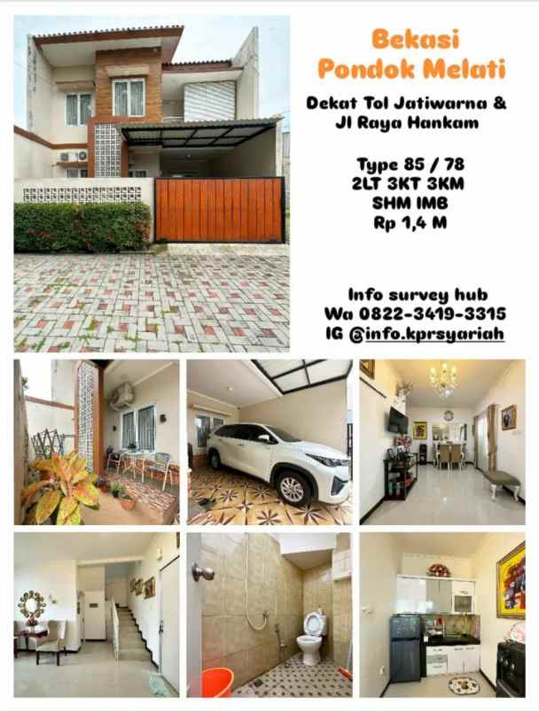 dijual rumah pondok melati