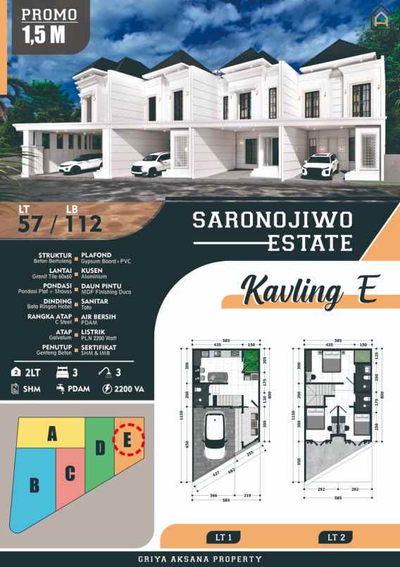 dijual rumah saronojiwo