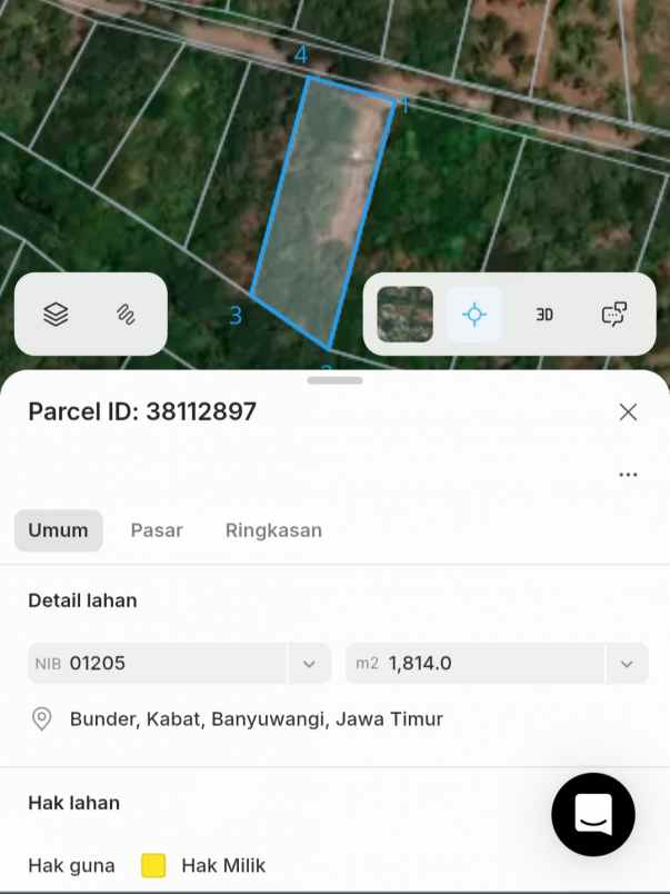 dijual tanah bunder