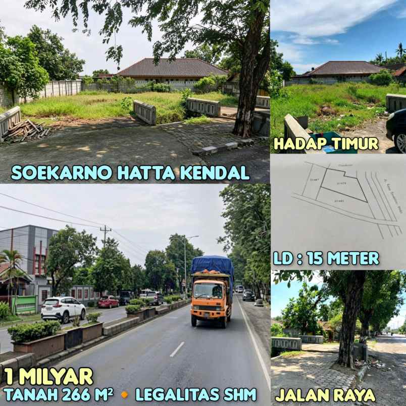 dijual tanah di jln raya soeta kebondalem kab kendal