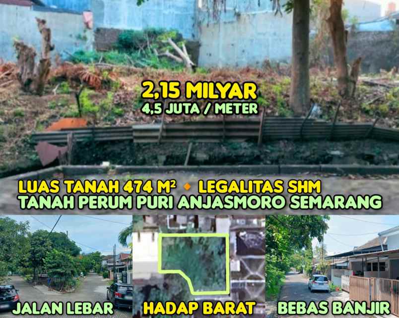 dijual tanah di puri anjasmoro sembar semarang