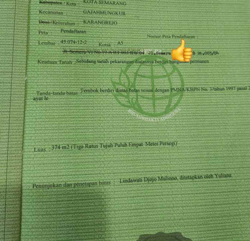 dijual tanah di taman semeru gajah mungkur semarang