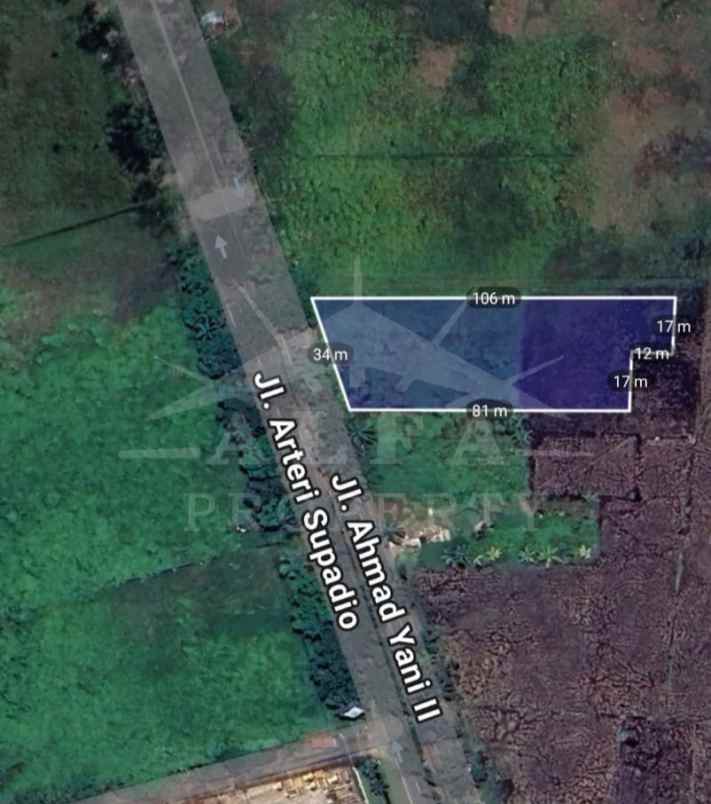 dijual tanah jalan arteri supadio