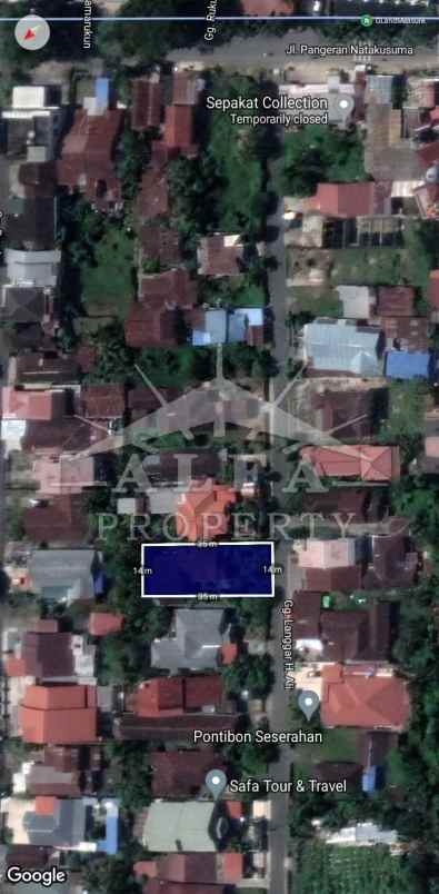 dijual tanah jalan pangeran natakusuma