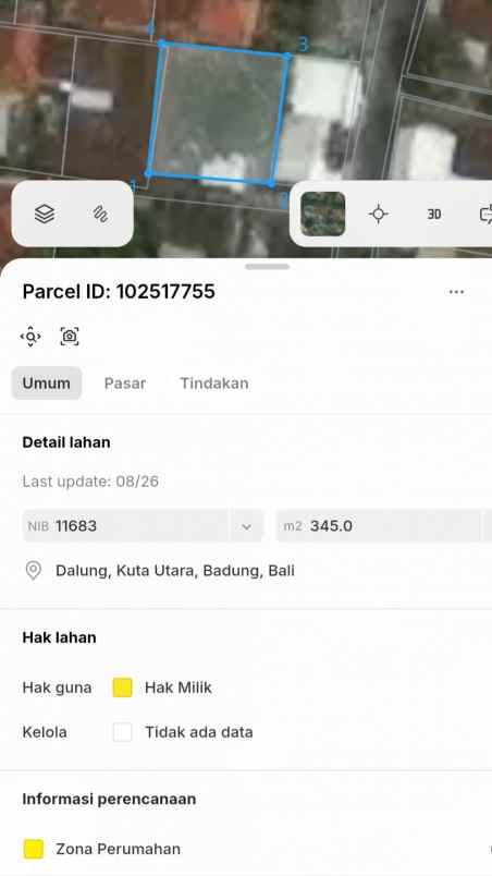 dijual tanah jl betaka