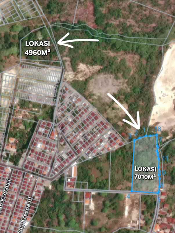 dijual tanah jl kai belang bogantik