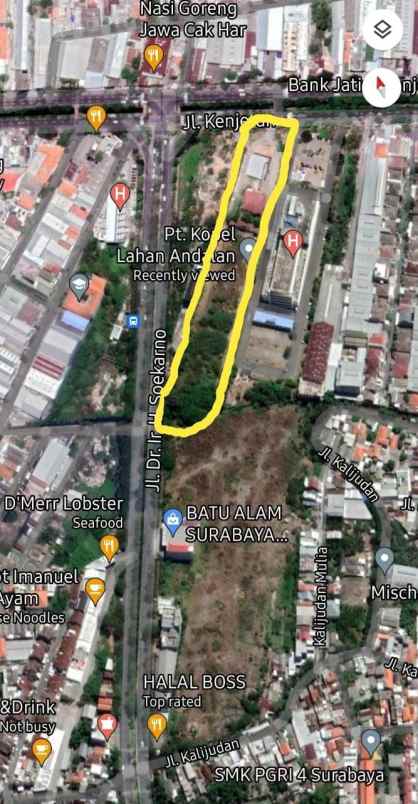 dijual tanah jl kenjeran kalijudan