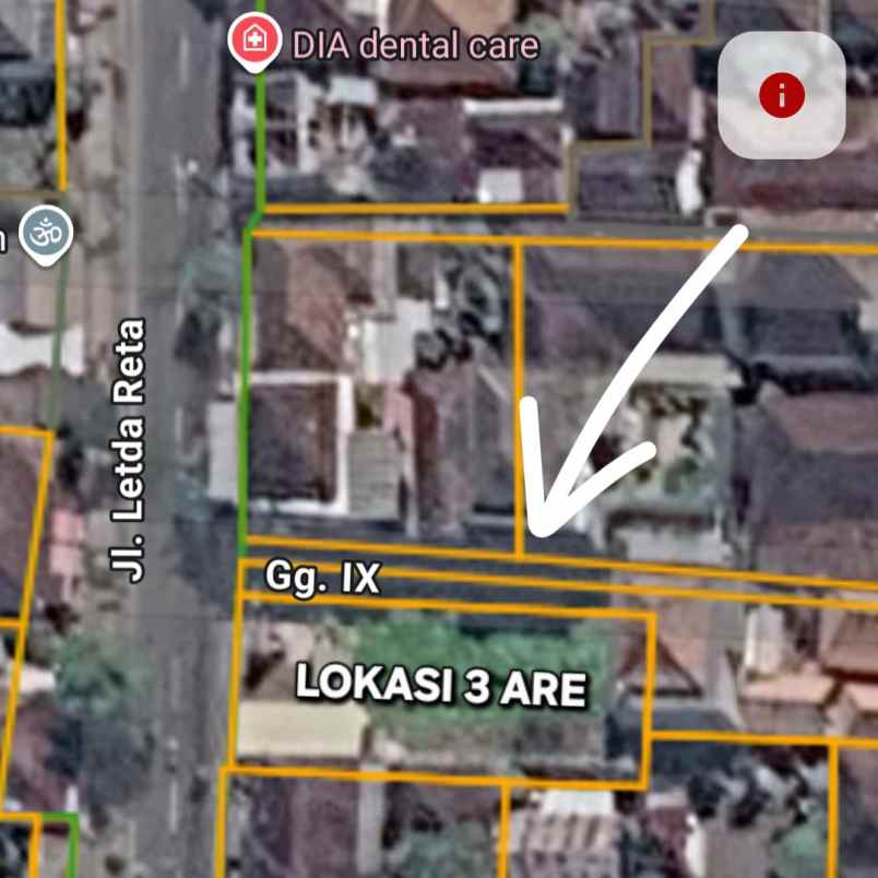 dijual tanah jl letda reta