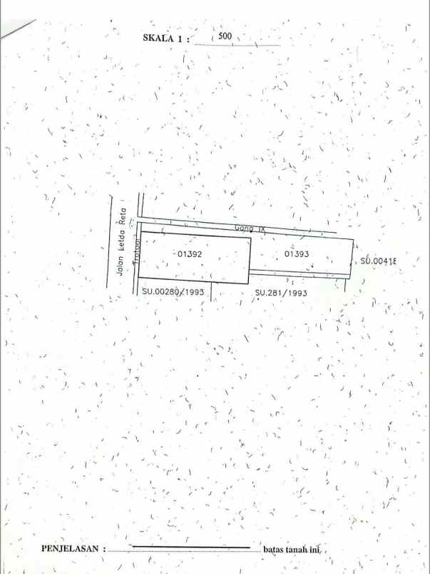 dijual tanah jl letda reta