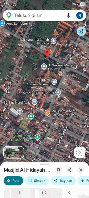 dijual tanah jl permana citeureup