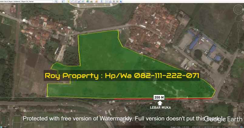 dijual tanah jl raya bojonegara serdang