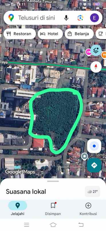 dijual tanah jl raya pasar minggu