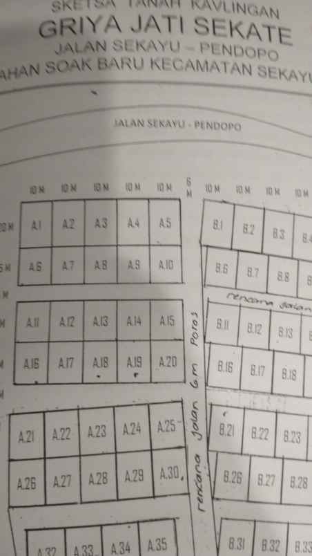 dijual tanah jl sekayu pendopo kampung