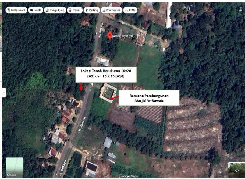 dijual tanah jl sekayu pendopo kampung