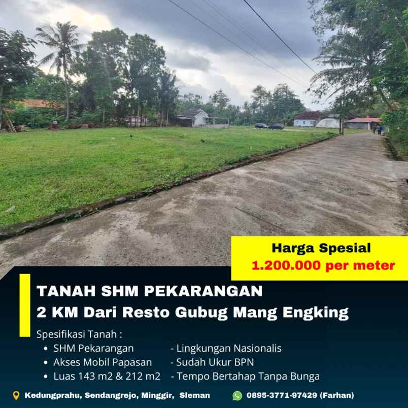 dijual tanah kedungprahu sendangrejo