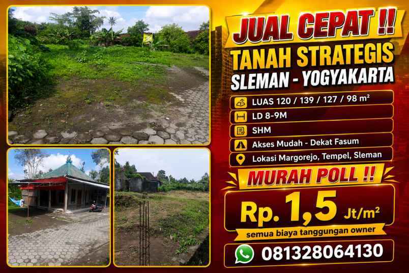 dijual tanah margorejo tempel sleman