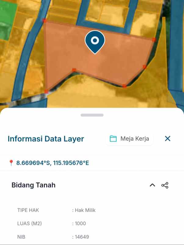 dijual tanah muding gatsu barat
