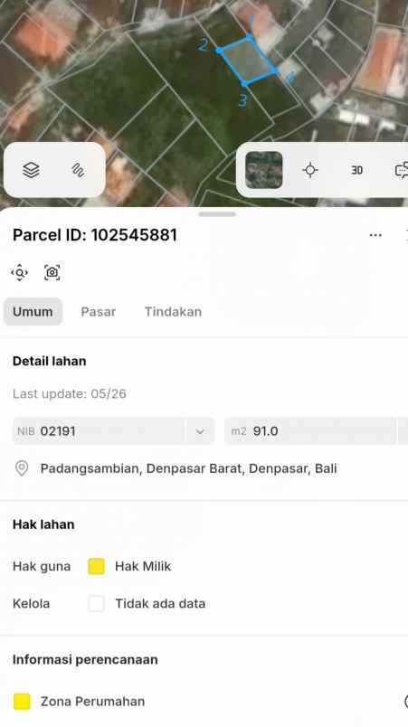 dijual tanah padangsambian gatsu barat