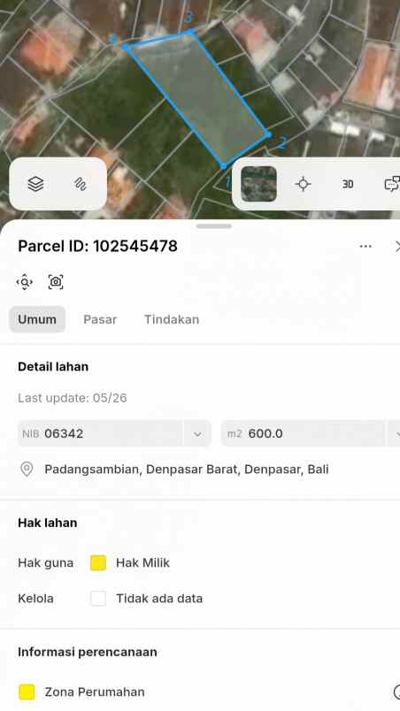 dijual tanah padangsambian gatsu barat