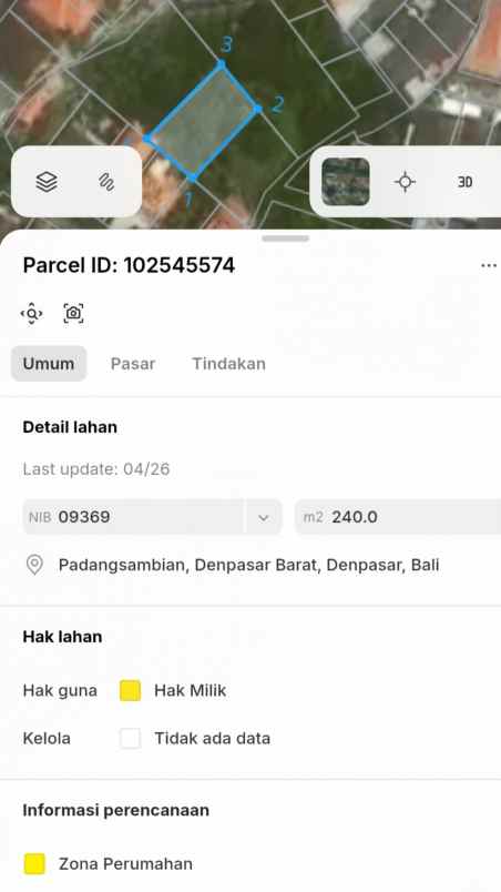dijual tanah padangsambian gatsu barat