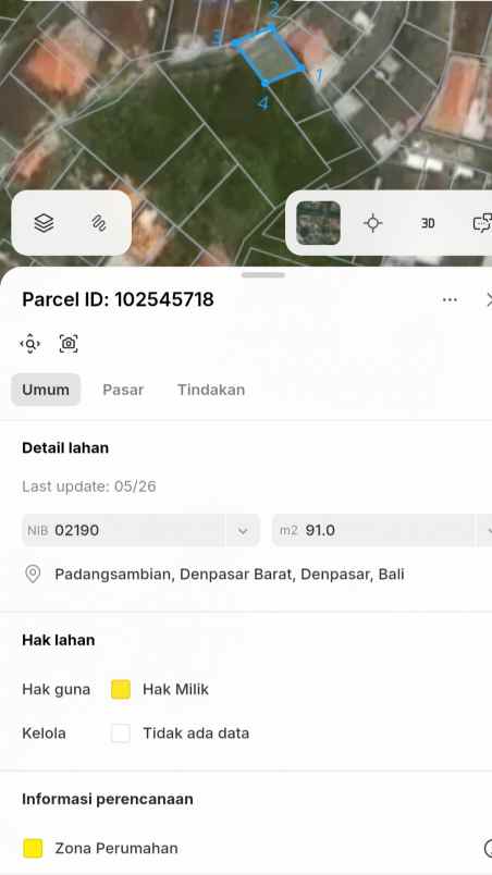dijual tanah padangsambian gatsu barat