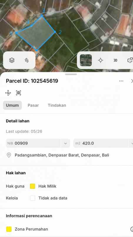 dijual tanah padangsambian gatsu barat