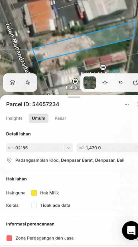 dijual tanah padangsambian kelod