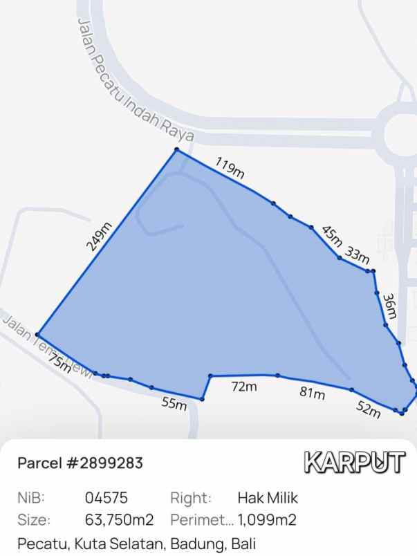 dijual tanah pecatu indah raya