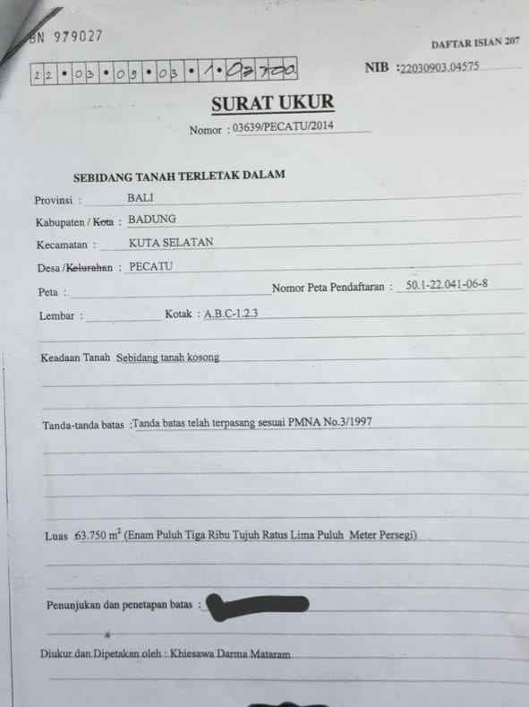 dijual tanah pecatu indah raya